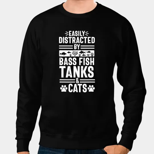 Cat Paws Bass Fish Tank Lover Aquarium Aquarist Cat Fish Keeping Sweatshirts