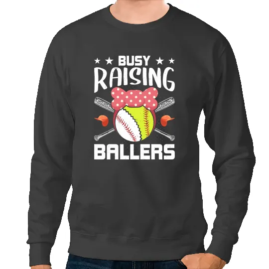 Baseball Gift Coachs Busy Raising Ballers Baseball Lover Mom Sweatshirts