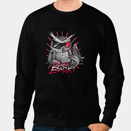 Grey Owl Sunglasses Red Laser Rays Sweatshirts