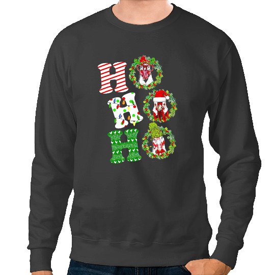 Chicken Poultry Christmas Santa Chicken Ho Ho Ho Holiday 86 Sweatshirts