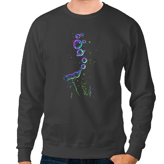 Astronauts soap bubbles Galaxy planets kawaii art Spacemen Sweatshirts