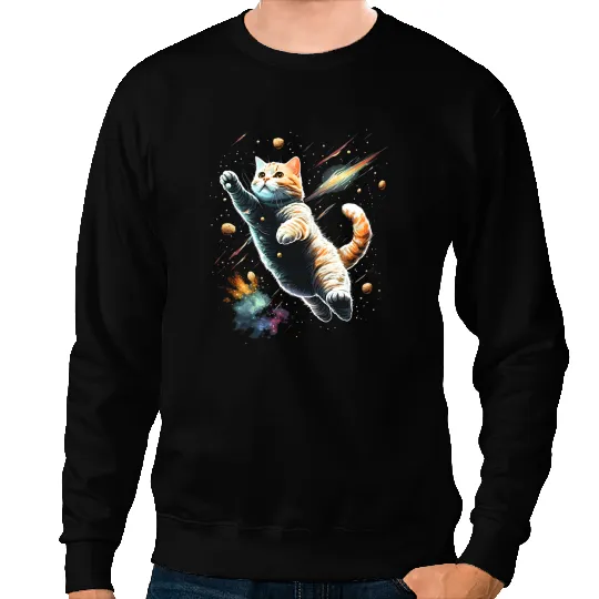 Cat Paws Outer Space Cat Kitty Astronaut Animal Galaxy Cat Lover 1 Sweatshirts