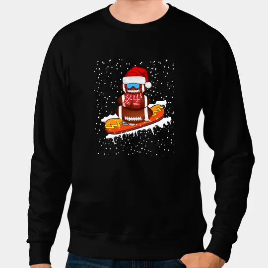 Football Gift Christmas Football Snowman Snowboarding Sweatshirts