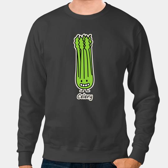 Happy Celery Stalk Bunch green fiber vegetable 1 Sweatshirts