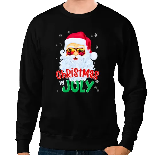 Christmas In July Summer Santa Sunglasses xmass Funny Sweatshirts