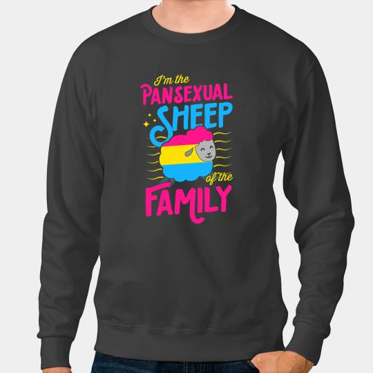 Sheep Lamb Im The Pansexual Sheep Of The Family Christmas Pan Pride Ewe Sheeps Sweatshirts
