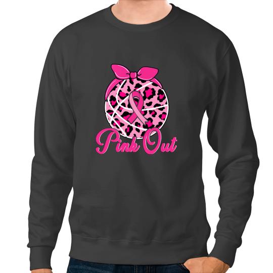Basketball Gift Coachs Breast Cancer Ribbon Pink Out Basketball Pink Ribbon Leopard 4 Sweatshirts