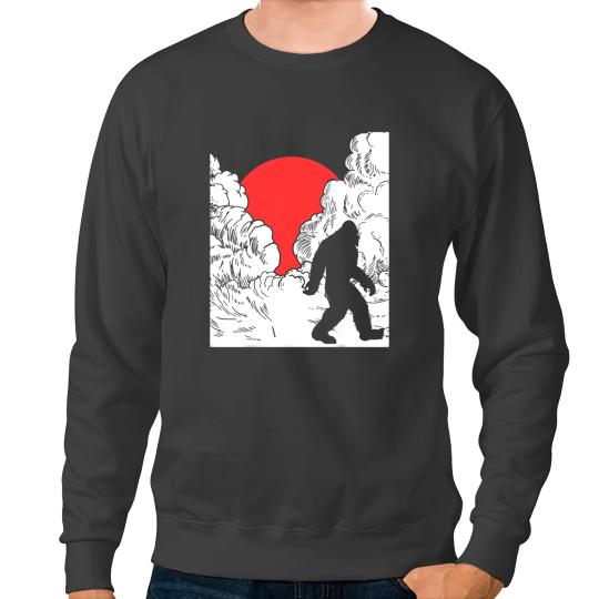 bigfoots Sky Stroll Walking in the Clouds Sun Sasquatch Sweatshirts