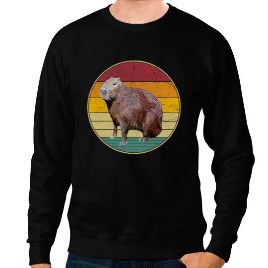 capybaras Lover Retro Sunset Capybaras Funny capybaras Design For Men Women Sweatshirts