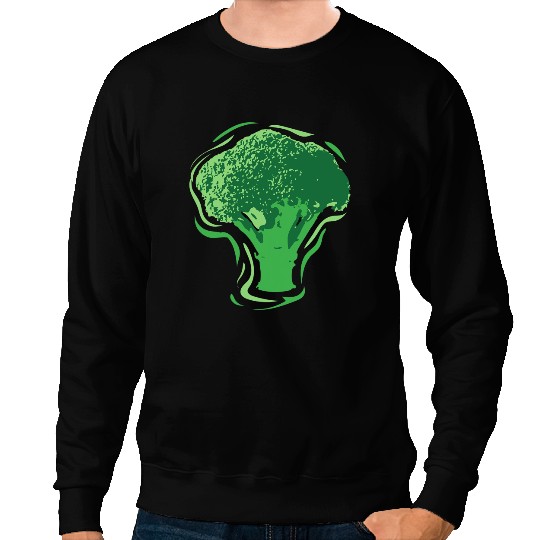Halloween Broccoli Piece Thick Green Stalk Costume Sweatshirts