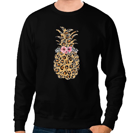 Cute Floral Leopard Print pineapples Lover Costume Girl Sweatshirts