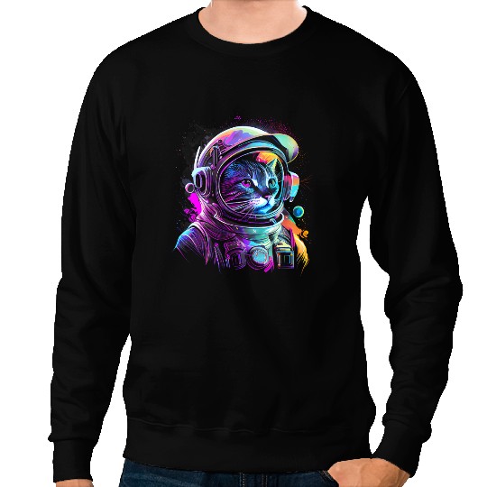 Cat Paws Outer Space Cat Kitty Astronaut Animal Face Galaxy Cat Lover 1 Sweatshirts