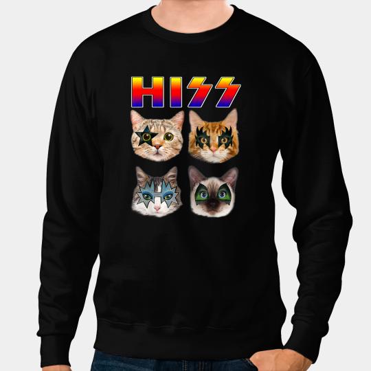 Cat Paws Hiss Rock And Roll For Cat Lover Cat Dad Cat Mom Sweatshirts