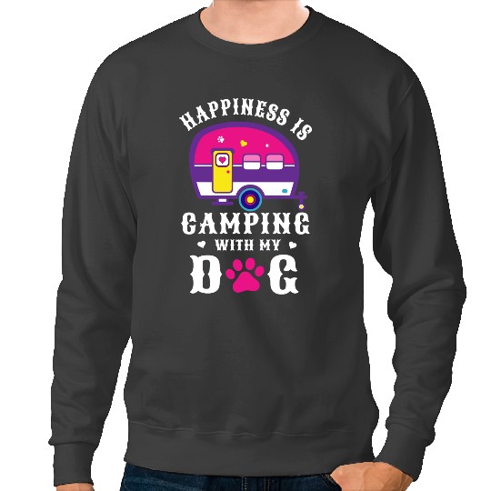 Camping Camp Dog Lovers HappyTravel Trailer Camper Sweatshirts