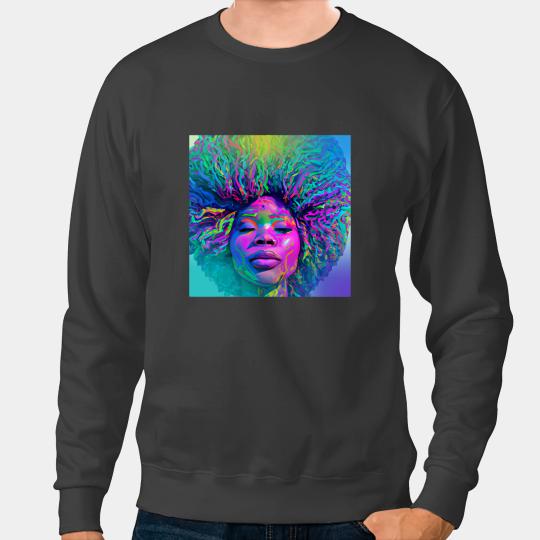 Black Girl Easter Magic Brown Skin Girls Blue Easter Eggs Sweatshirts