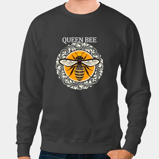Bee Beekeeping Womens The True Queen Bee white Words Premium Quality Ladies Tee 186 Beekeeper Sweatshirts