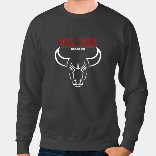 Gym Bull Red Letter Taurus Head Fitness Gym Bodybuilding Sweatshirts