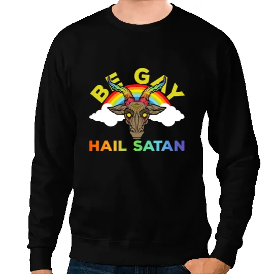 LGBT Pride Satanic Gay Pride Baphomet Hail Satan Occult Pentagram 6 Sweatshirts