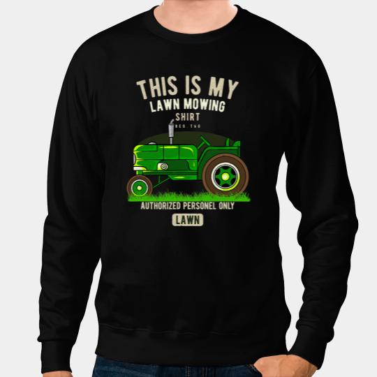 Funny Landscaper Lawn Mow Grass Retro This Is My Lawn Mowing Sweatshirts