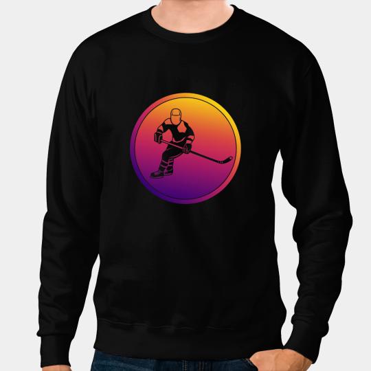 Hockey Gift Synthwave Winter Sport Retrowave Hockey Sweatshirts