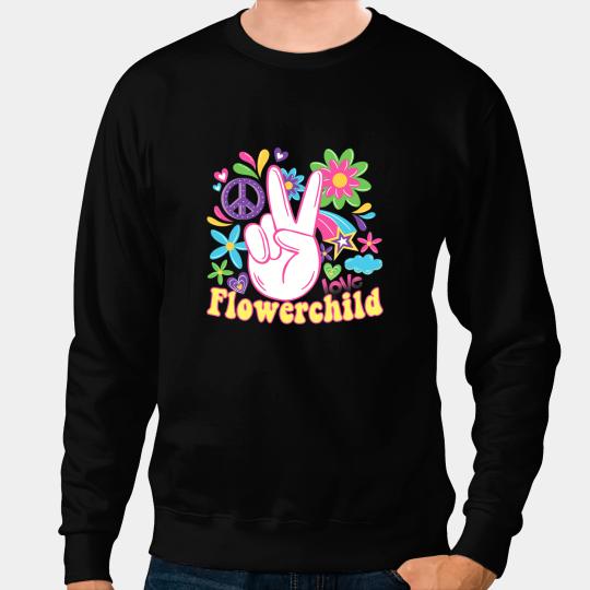 Hippie Gift Groovy FlowerPower Woodstock Bohemian Peace 1 Sweatshirts