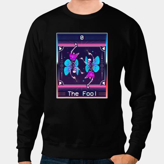 Fairycore Aesthetic Vaporwave Skeletons Tarot Card The Fool Sweatshirts