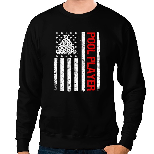 Billiard American USA Flag Pool Player Billiards 1 Sweatshirts