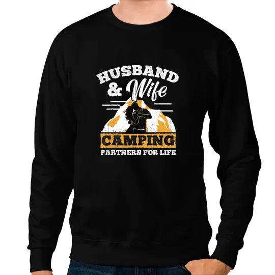 Camping Camp Husband And Wife Camping Partners For Life Gift Camper Sweatshirts