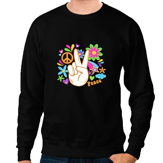 Hippie Movement Hippy Hipie Groovy Peace Bohemian Woodstock 2 Sweatshirts