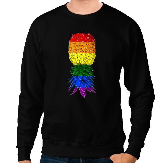 LGBT Pride pineapples Upside Down Rainbow LGBT Gay Lesbian Pride Month Sweatshirts