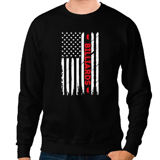 Billiard Pool Player American Flag Proud Patriotic Snooker Sweatshirts