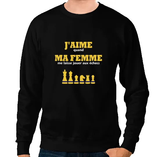 Chess Player Gift I Love My Wife Chess Sweatshirts