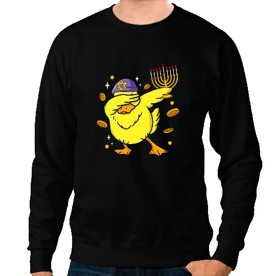 Duck Gift Funny Hanukkah Dabbings Duck Chrismukkah 139 Sweatshirts