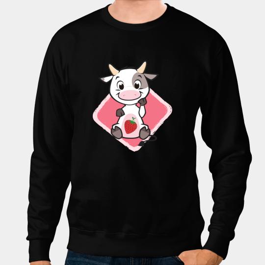 Cattle Cow Cute strawberry Cow Daisy Cattle Sweatshirts