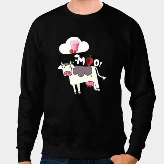 Cattle Cow Strawberry cute cow Pink Strawberry cow 6 Sweatshirts