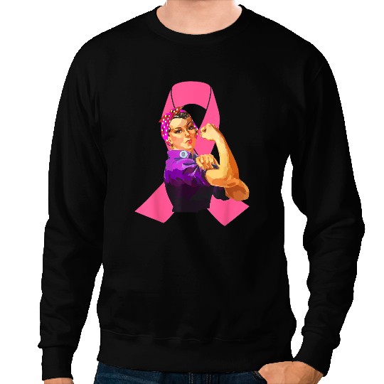 BC Awesome Rosie The Riveter We Can Do It Breast Cancer Sweatshirts