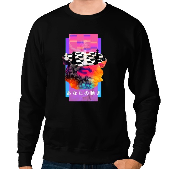 Chess Player Vaporwave Aesthetic Greek Statue Your Move Sweatshirts