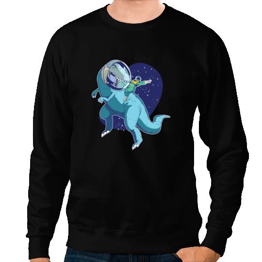 Dinosaur Dino Astronaut rides Tyrannosaurus Rex Sweatshirts