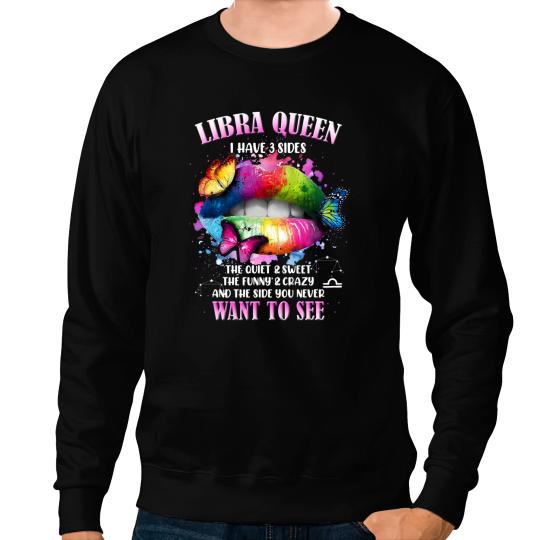 Libra Queen Colorful Lips Zodiac Astrology Horoscope Women Sweatshirts