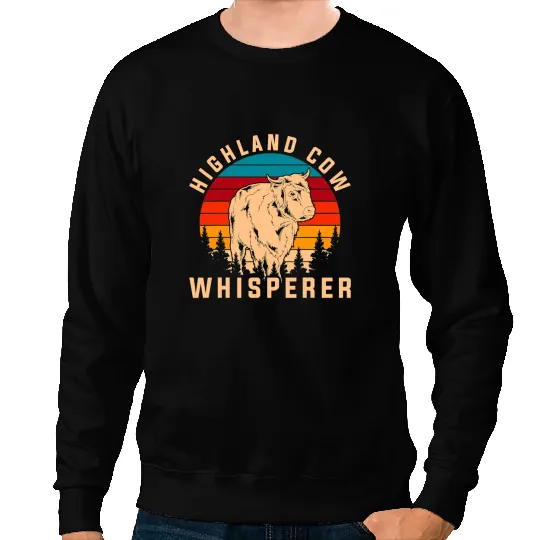 Cattle Cow Highland Cow Whisperer Retro Farmer Scottish Highland Cattle 43 Sweatshirts
