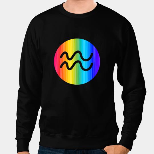 LGBT Pride Aquarius Zodiac Horoscope Sign Queer Gay Pride Rainbow Flag Sweatshirts