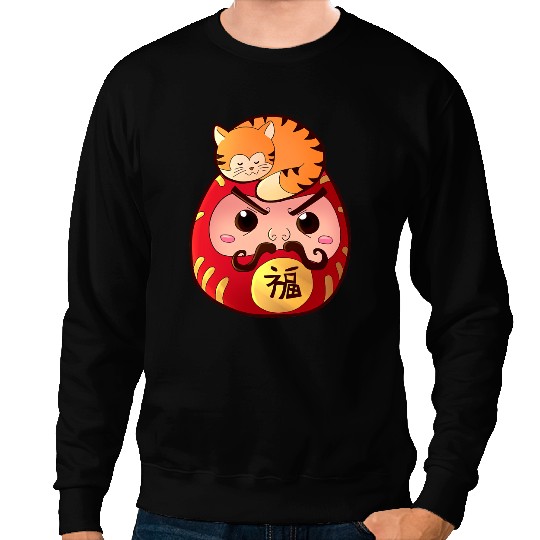 Cat Paws Daruma Maneki Neko Kawaii Anime Cat Traditional Japan Otaku 261 Sweatshirts