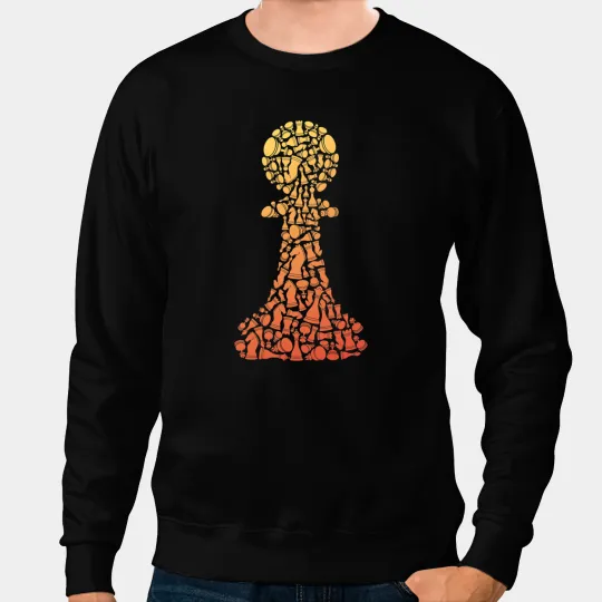 Chess Pieces with Board Game Symbols Chess Sweatshirts