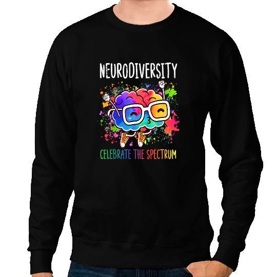 Autistic Neurodiversity Brain Autism Awareness ASD ADHD Men Women Kid 3 Sweatshirts