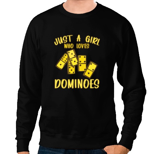 Just A Girl Who Love Dominoes Board Game Domino Sweatshirts