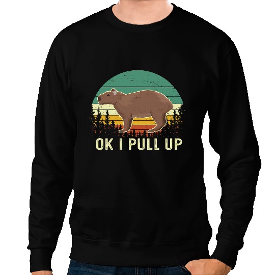 capybaras Lover vintages Ok I Pull Up capybaras Funny capybaras Lover Sweatshirts