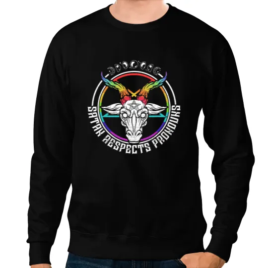 LGBT Pride Satan Gender Pronouns LGBTQ Baphomet Occult Pentagram 666 Sweatshirts