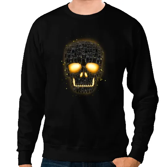black cats Paws Skeletons Skulls Cat Skull Black Cat Sweatshirts