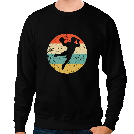 Handball Dodgeball Player Silhouette Retro Sports 1 Sweatshirts