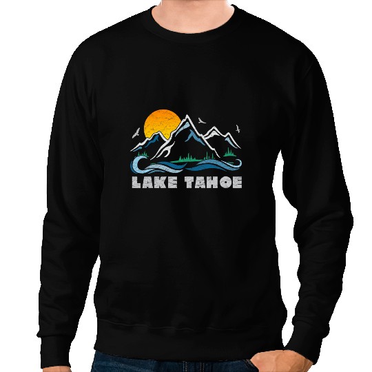 Camping Camp Lake Tahoe Tee Nevada State NV Vacation Camping Hiking 2 Camper Sweatshirts